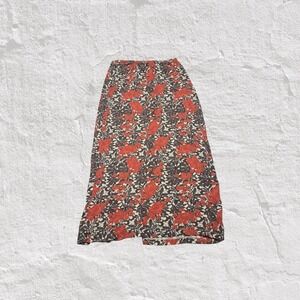 Kaithe Lee Maxi Skirt VTG Women's 12 Brown Red Floral Boho Y2K Festival